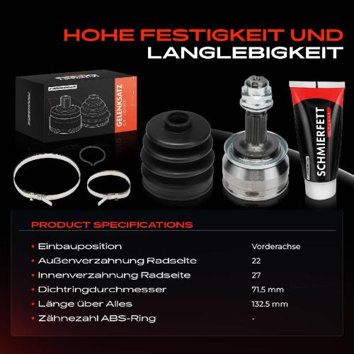 1x Antriebswelle Gelenksatz Vorderachse für Opel Corsa D S07 Fiat Grande Punto Bild 1x Antriebswelle Gelenksatz Vorderachse für Opel Corsa D S07 Fiat Grande Punto
