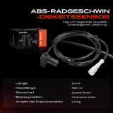 1x ABS Sensor Hinterachse rechts für Renault Clio II Thalia I 1.2L 1.4L 1.5L 1.6L 1.9L 2.0L 3.0L 1998-2007