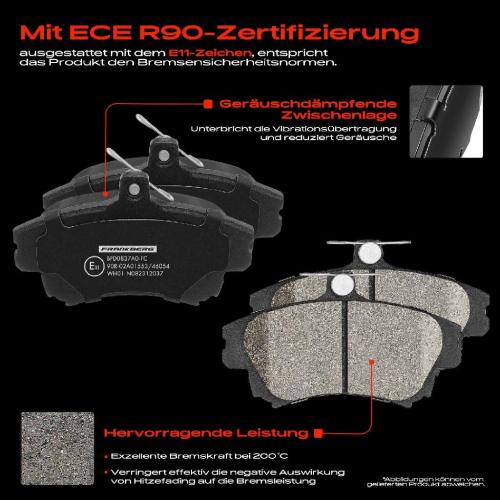 4x Bremsbeläge Vorderachse für Mitsubishi Carisma Stufenheck Colt CZC Cabriolet VI Smart Forfour Bild 4x Bremsbeläge Vorderachse für Mitsubishi Carisma Stufenheck Colt CZC Cabriolet VI Smart Forfour