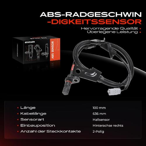 1x ABS Sensor Hinterachse rechts für Hyundai Grandeur Sonata V VI 2.2L 2.4L 3.3L 2.0L 2006-2011 Bild 1x ABS Sensor Hinterachse rechts für Hyundai Grandeur Sonata V VI 2.2L 2.4L 3.3L 2.0L 2006-2011