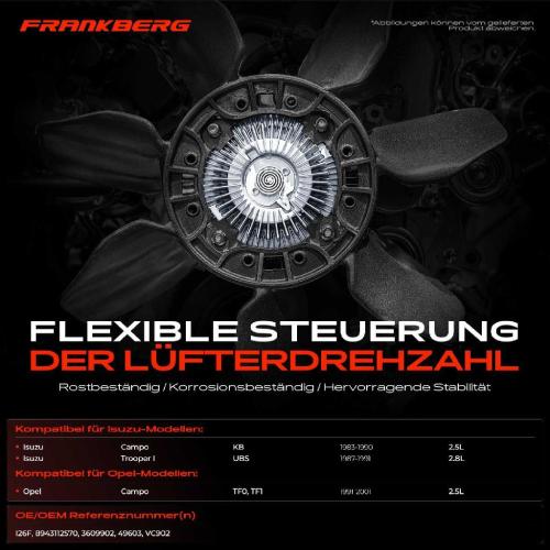 1x Lüfterkupplung Kühlerlüfte für Isuzu Campo KB Trooper I UBS Opel Campo TF0 2.5L Bild 1x Lüfterkupplung Kühlerlüfte für Isuzu Campo KB Trooper I UBS Opel Campo TF0 2.5L