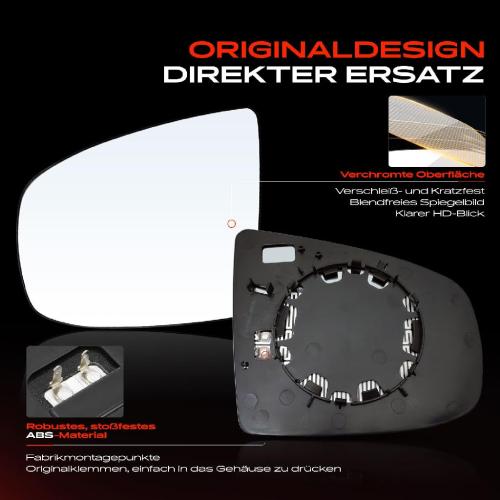 1x Spiegelglas Außenspiegel links für VW Touareg 7L6 7L7 7LA 2.5L 3.2L 2002-2010 Bild 1x Spiegelglas Außenspiegel links für VW Touareg 7L6 7L7 7LA 2.5L 3.2L 2002-2010