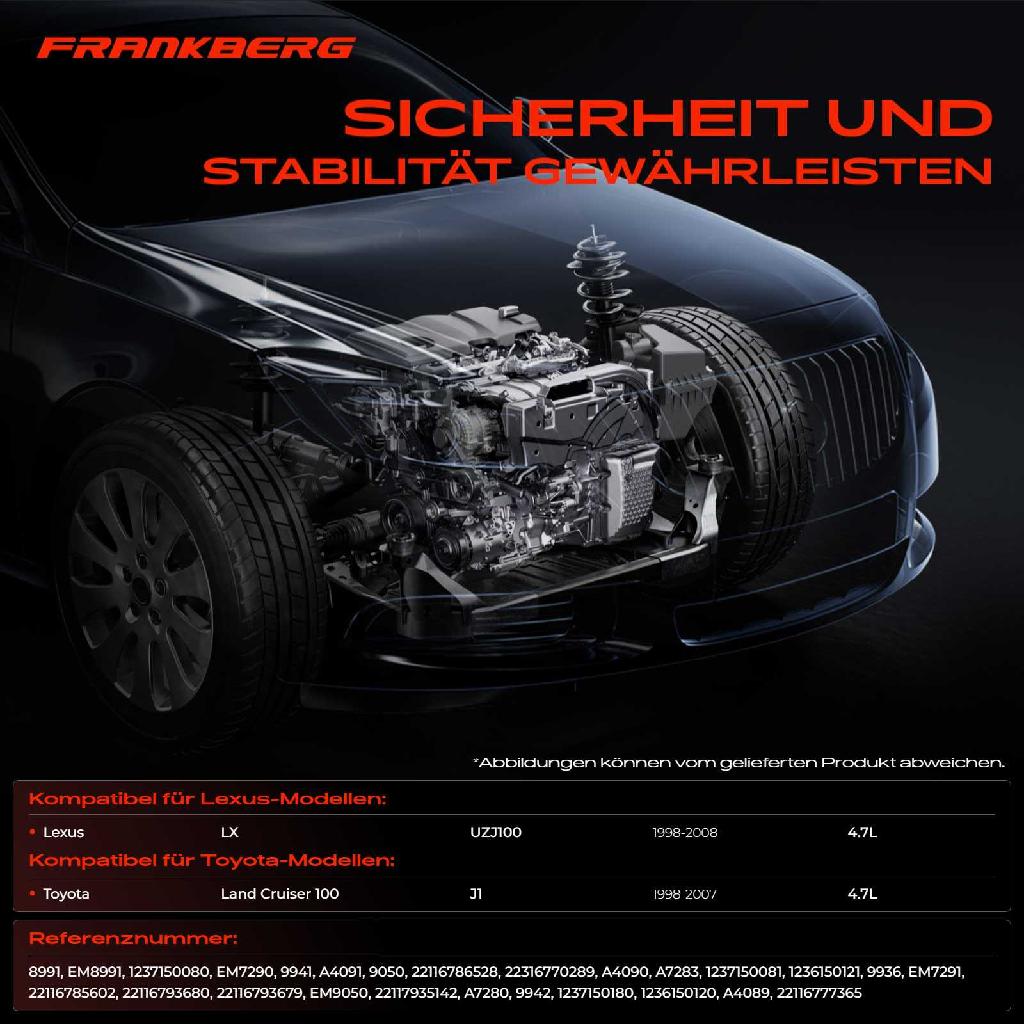 2x Motorlager Getriebelagerlager Vorne und Hinten für Toyota Land Cruiser 100 J1 Lexus 4.7L 1998-2007