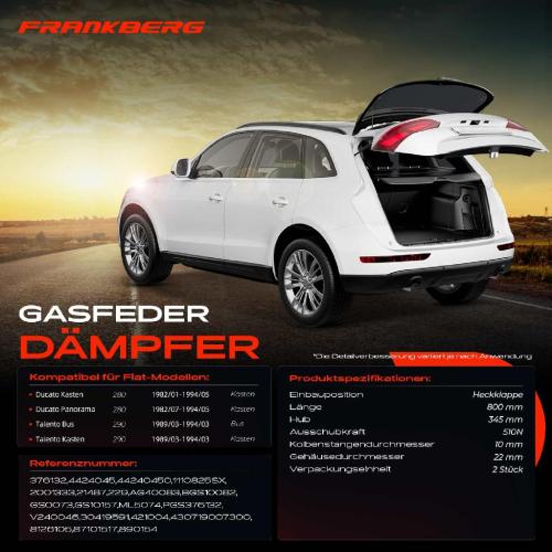 2x Gasfeder Dämpfer Heckklappe Fiat Ducato 280 290 Kasten 1982-1994 Bild 2x Gasfeder Dämpfer Heckklappe Fiat Ducato 280 290 Kasten 1982-1994