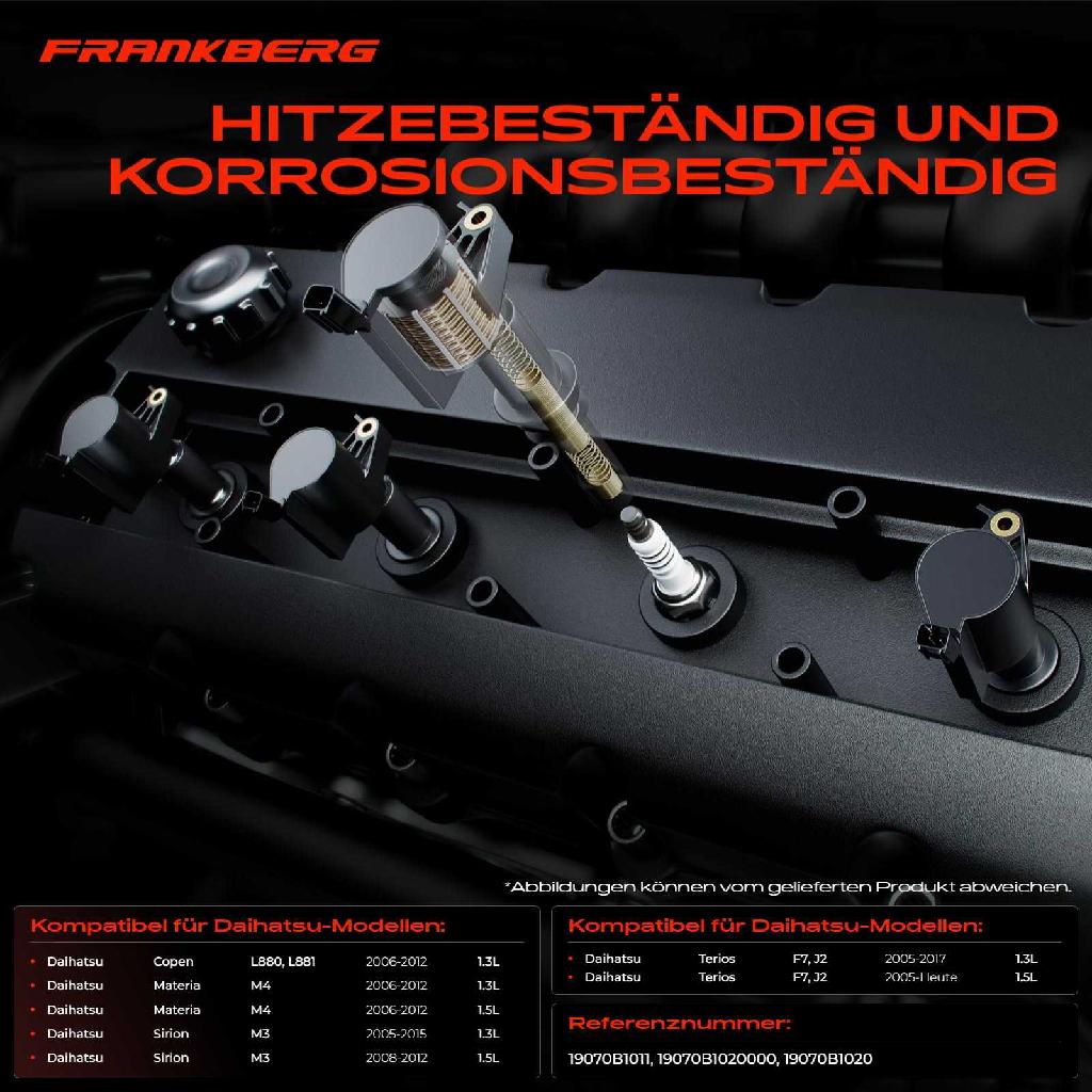 4x Zündmodul Zündspule für Daihatsu Copen L880 L881 Materia M4 Sirion M3 Terios F7 J2 1.3L 1.5L Bj ab 2005