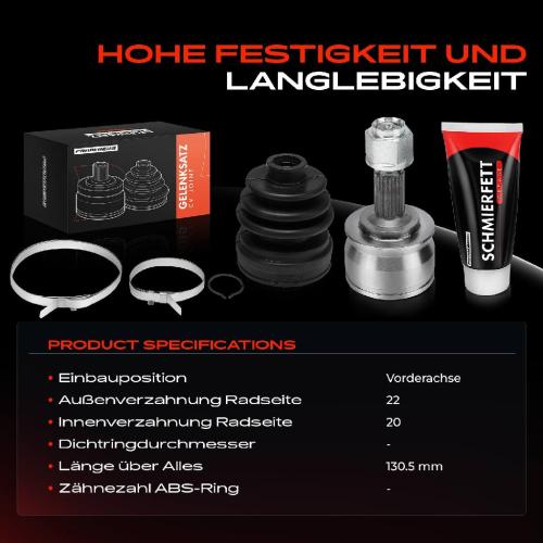 1x Antriebswelle Gelenksatz Vorderachse für Fiat Seicento/600 187 0.9L 1.1L 1997-2010 Bild 1x Antriebswelle Gelenksatz Vorderachse für Fiat Seicento/600 187 0.9L 1.1L 1997-2010