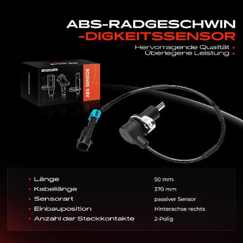 1x ABS Sensor Hinterachse rechts für Chevrolet Rezzo MPV U100 Daewoo Rezzo U100 1.6L 2.0L 1.8L 2000-2009 Bild 1x ABS Sensor Hinterachse rechts für Chevrolet Rezzo MPV U100 Daewoo Rezzo U100 1.6L 2.0L 1.8L 2000-2009