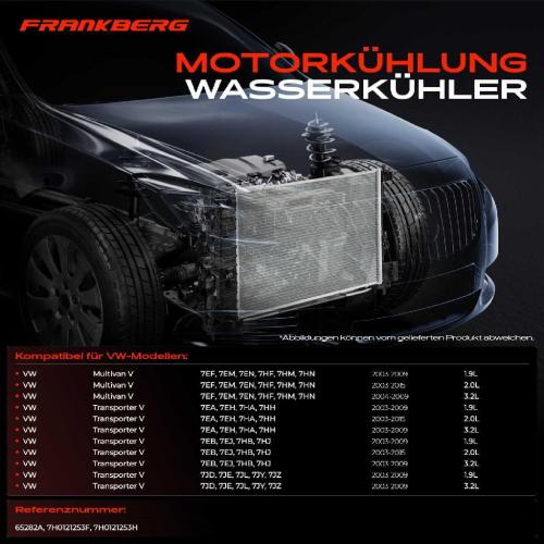 Frankberg 1x Kühler Wasserkühler Motorkühler für VW Multivan V Transporter V Bild Frankberg 1x Kühler Wasserkühler Motorkühler für VW Multivan V Transporter V