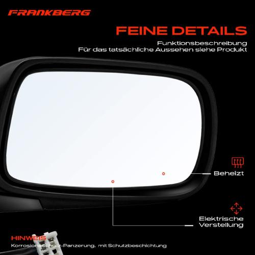 Frankberg 1x Außenspiegel Rechts für Toyota Yaris P1 1.0L 1.3L 1.4L 1.5L 1999-2003 Bild Frankberg 1x Außenspiegel Rechts für Toyota Yaris P1 1.0L 1.3L 1.4L 1.5L 1999-2003