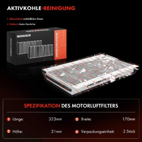 2x Innenraumfilter Aktivkohle für BMW 5er E60 E61 6er E63 E64 Alpina B5 B6 Bild 2x Innenraumfilter Aktivkohle für BMW 5er E60 E61 6er E63 E64 Alpina B5 B6