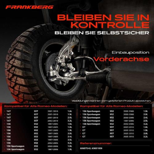 1x Querlenker Vorderachse für Alfa Romeo 147 156 Sportwagon GT 3.2L 2.4L 2.5L 1997-2010 Bild 1x Querlenker Vorderachse für Alfa Romeo 147 156 Sportwagon GT 3.2L 2.4L 2.5L 1997-2010