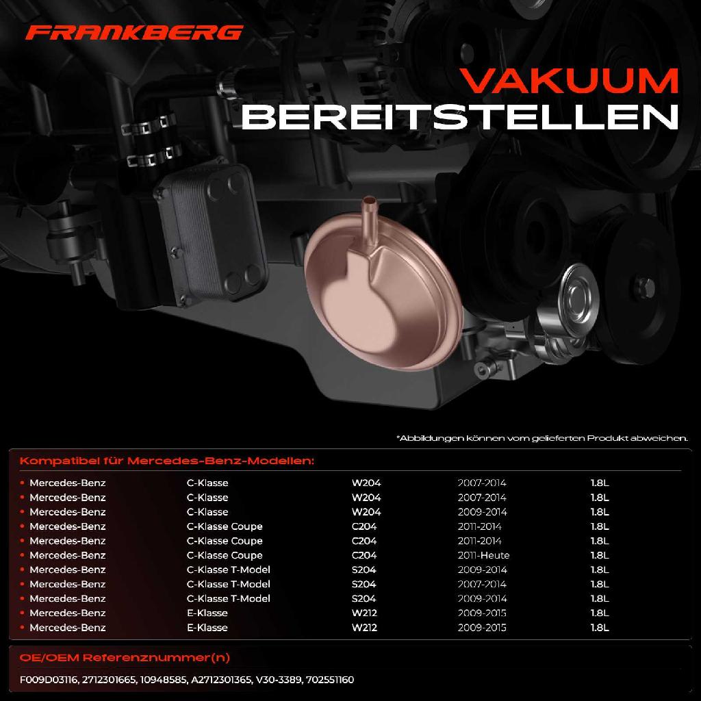 1x Unterdruckpumpe für Mercedes-Benz C-Klasse W204 E-Klasse W212 SLK