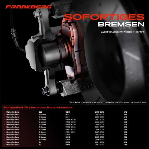 8x Bremsbeläge Vorderachse für Mercedes-Benz C219 W211 S211 V220 W220 V221 W221 2001-2012 Bild 8x Bremsbeläge Vorderachse für Mercedes-Benz C219 W211 S211 V220 W220 V221 W221 2001-2012