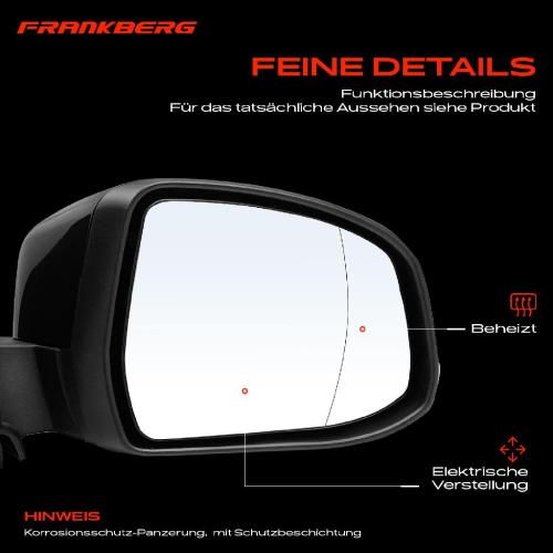 Frankberg 1x Außenspiegel Rechts für Ford Focus II DA DP HCP DB DH 2007-2012 Bild Frankberg 1x Außenspiegel Rechts für Ford Focus II DA DP HCP DB DH 2007-2012