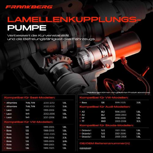 1x Lamellenkupplungspumpe für VW Golf IV Variant Audi Seat Skoda Bild 1x Lamellenkupplungspumpe für VW Golf IV Variant Audi Seat Skoda
