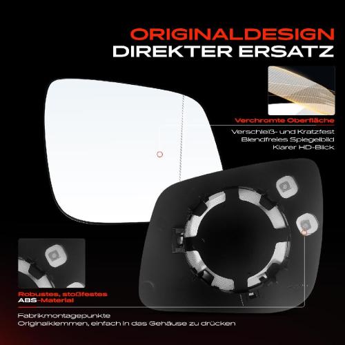 1x Spiegelglas Außenspiegel rechts für Mercedes-Benz A-Klasse W169 B-Klasse W245 Bild 1x Spiegelglas Außenspiegel rechts für Mercedes-Benz A-Klasse W169 B-Klasse W245