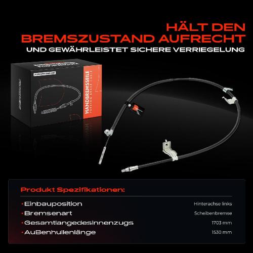 1x Seilzug Feststellbremse Hinterachse links für Nissan Qashqai I J10 JJ10E NJ10 J11 Bild 1x Seilzug Feststellbremse Hinterachse links für Nissan Qashqai I J10 JJ10E NJ10 J11