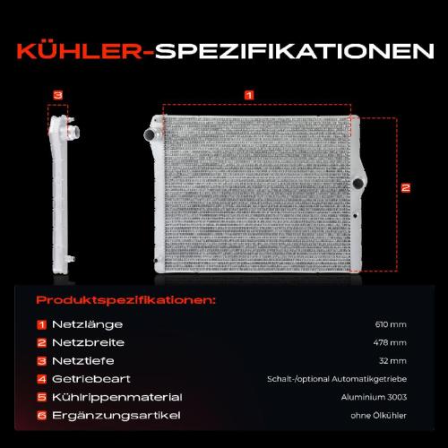 Frankberg 1x Kühler Wasserkühler Motorkühler für BMW 5er 6er 4.4L Rolls-Royce Bild Frankberg 1x Kühler Wasserkühler Motorkühler für BMW 5er 6er 4.4L Rolls-Royce