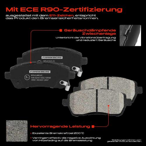 Frankberg 4x Bremsbeläge Vorderachse für Ford Fiesta Stufenheck VI Van KA CB1 CCN 2008-2025 Bild Frankberg 4x Bremsbeläge Vorderachse für Ford Fiesta Stufenheck VI Van KA CB1 CCN 2008-2025