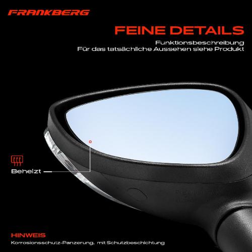 Frankberg 1x Außenspiegel Rechts für Ford Fiesta VI CB1 CCN Van 2008-2017 Bild Frankberg 1x Außenspiegel Rechts für Ford Fiesta VI CB1 CCN Van 2008-2017