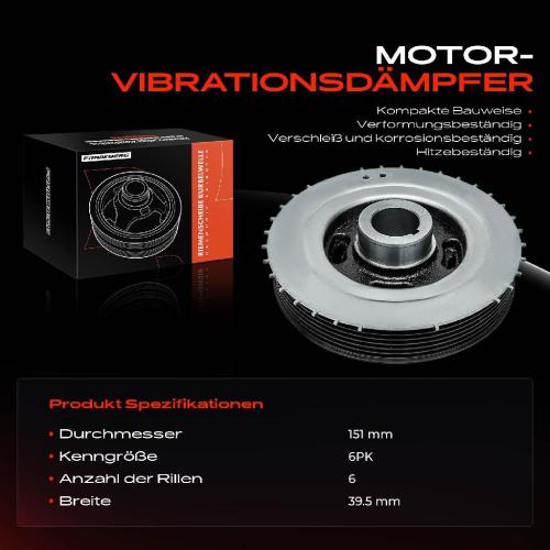 1x Riemenscheibe Kurbelwelle für Mazda 3 Stufenheck BK 1.6L 2003-2009 Bild 1x Riemenscheibe Kurbelwelle für Mazda 3 Stufenheck BK 1.6L 2003-2009