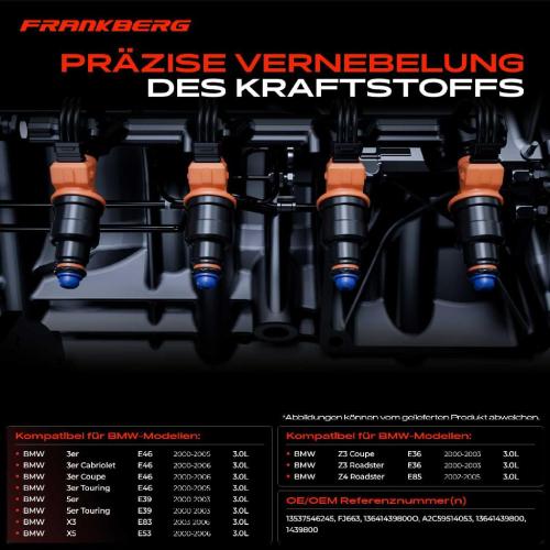 6x Einspritzventil Einspritzdüse für BMW 3er E46 330 5er E39 530 7er X3 X5 Z3 Z4 Bild 6x Einspritzventil Einspritzdüse für BMW 3er E46 330 5er E39 530 7er X3 X5 Z3 Z4