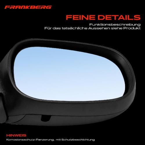 Frankberg 1x Außenspiegel Rechts für Renault Clio 2 BB CB 1.2L 1.4L 1.6L 1.9L 2.0L 3.0L 1998-2004 Bild Frankberg 1x Außenspiegel Rechts für Renault Clio 2 BB CB 1.2L 1.4L 1.6L 1.9L 2.0L 3.0L 1998-2004