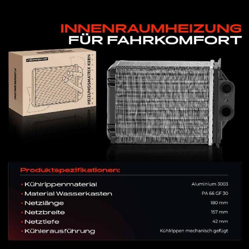 1x Wärmetauscher Innenraumheizung für Fiat 500 312 Panda 169 Ford KA RU8 0.9L-1.4L Bild 1x Wärmetauscher Innenraumheizung für Fiat 500 312 Panda 169 Ford KA RU8 0.9L-1.4L