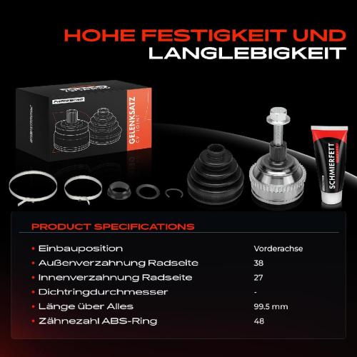 1x Antriebswelle Gelenksatz Vorderachse für VW Transporter IV Bus Kasten 1.9L-2.8L 1990-2003 Bild 1x Antriebswelle Gelenksatz Vorderachse für VW Transporter IV Bus Kasten 1.9L-2.8L 1990-2003