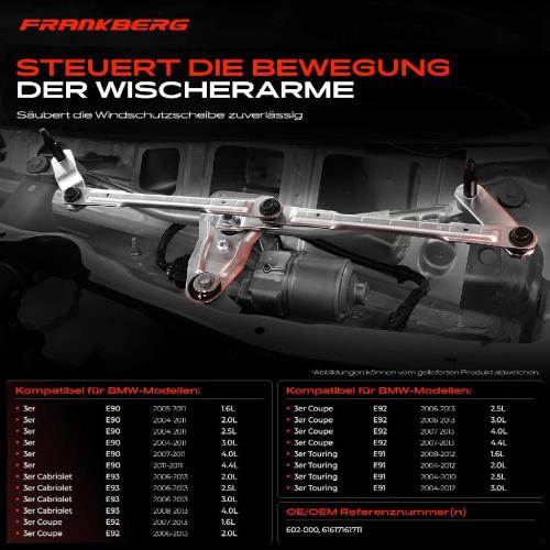 1x Wischergestänge Vorne für BMW E90 E91 E92 E93 2004-2013 Bild 1x Wischergestänge Vorne für BMW E90 E91 E92 E93 2004-2013