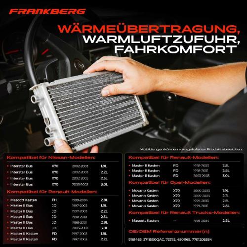 1x Wärmetauscher Innenraumheizung für Opel Movano Nissan RenaultRenault Trucks Bild 1x Wärmetauscher Innenraumheizung für Opel Movano Nissan RenaultRenault Trucks