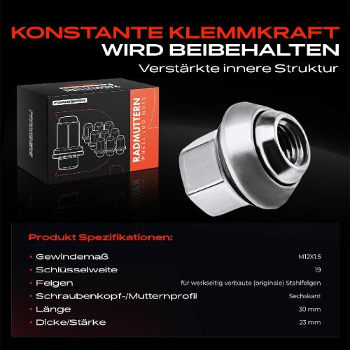 10x Radmutter für Ford Focus C-Max Mondeo Transit Escort Fiesta Tourneo Scorpio Bild 10x Radmutter für Ford Focus C-Max Mondeo Transit Escort Fiesta Tourneo Scorpio