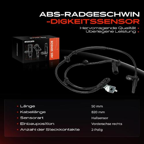 1x ABS Sensor Vorderachse rechts für VW Golf IV Jetta New Beetle Phaeton Audi A8 Porsche Cayenne Bild 1x ABS Sensor Vorderachse rechts für VW Golf IV Jetta New Beetle Phaeton Audi A8 Porsche Cayenne
