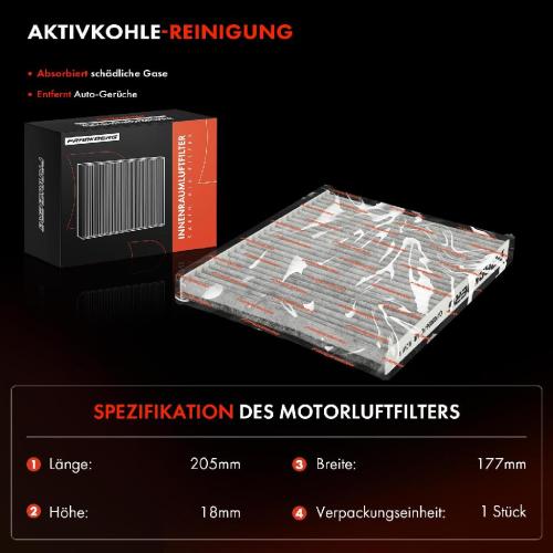 1x Innenraumfilter Aktivkohle für Fiat 500 Panda 169 Ford KA Lancia Ypsilon Bild 1x Innenraumfilter Aktivkohle für Fiat 500 Panda 169 Ford KA Lancia Ypsilon
