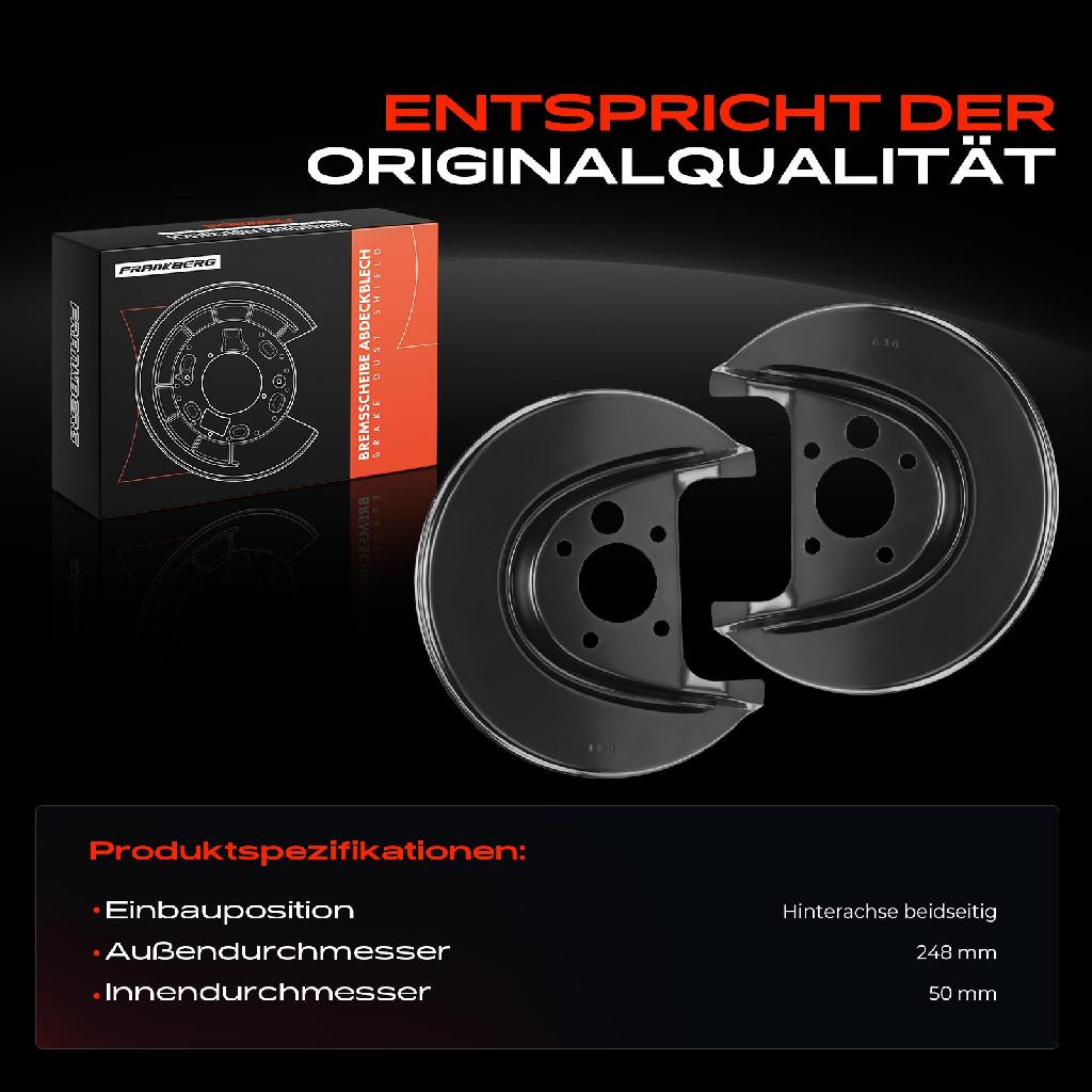 2x Ankerblech Bremsscheibe Hinterachse Beidseitig für VW Golf 4 Audi A3 Seat Seat Skoda Octavia