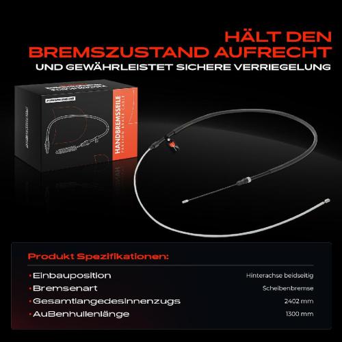 1x Seilzug Feststellbremse Hinterachse beidseitig für Citroën Berlingo B9 Peugeot Partner 1.6L Bild 1x Seilzug Feststellbremse Hinterachse beidseitig für Citroën Berlingo B9 Peugeot Partner 1.6L