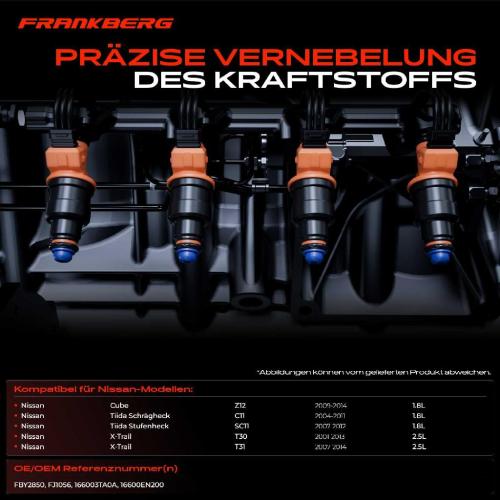 4x Einspritzventil Einspritzdüse für Nissan Tiida X-Trail T30 T31 Bild 4x Einspritzventil Einspritzdüse für Nissan Tiida X-Trail T30 T31