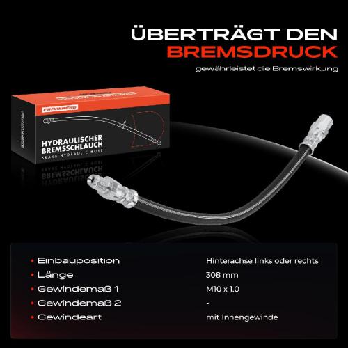1x Bremsschlauch Bremsschläuche Hinterachse Links oder Rechts für Mercedes-Benz W202 A124 C123 W116 W126 W140 C126 Bild 1x Bremsschlauch Bremsschläuche Hinterachse Links oder Rechts für Mercedes-Benz W202 A124 C123 W116 W126 W140 C126
