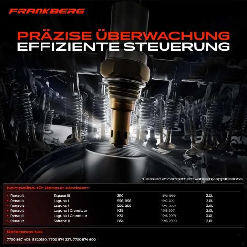 Frankberg 1x Lambdasonde Regelsonde Vor Katalysator für Renault Laguna I 556 B56 Espace III Safrane II Bild Frankberg 1x Lambdasonde Regelsonde Vor Katalysator für Renault Laguna I 556 B56 Espace III Safrane II