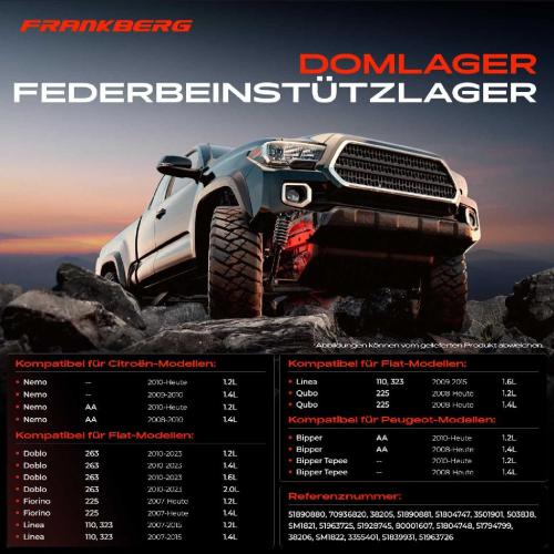2x Domlager Federbeinstütz lager für Citroen Nemo Kasten Fiat Linea Peugeot Bild 2x Domlager Federbeinstütz lager für Citroen Nemo Kasten Fiat Linea Peugeot