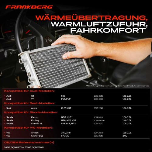 1x Wärmetauscher Innenraumheizung für VW Golf 7 Passat Tiguan Audi Q3 TT Seat Ateca Bild 1x Wärmetauscher Innenraumheizung für VW Golf 7 Passat Tiguan Audi Q3 TT Seat Ateca