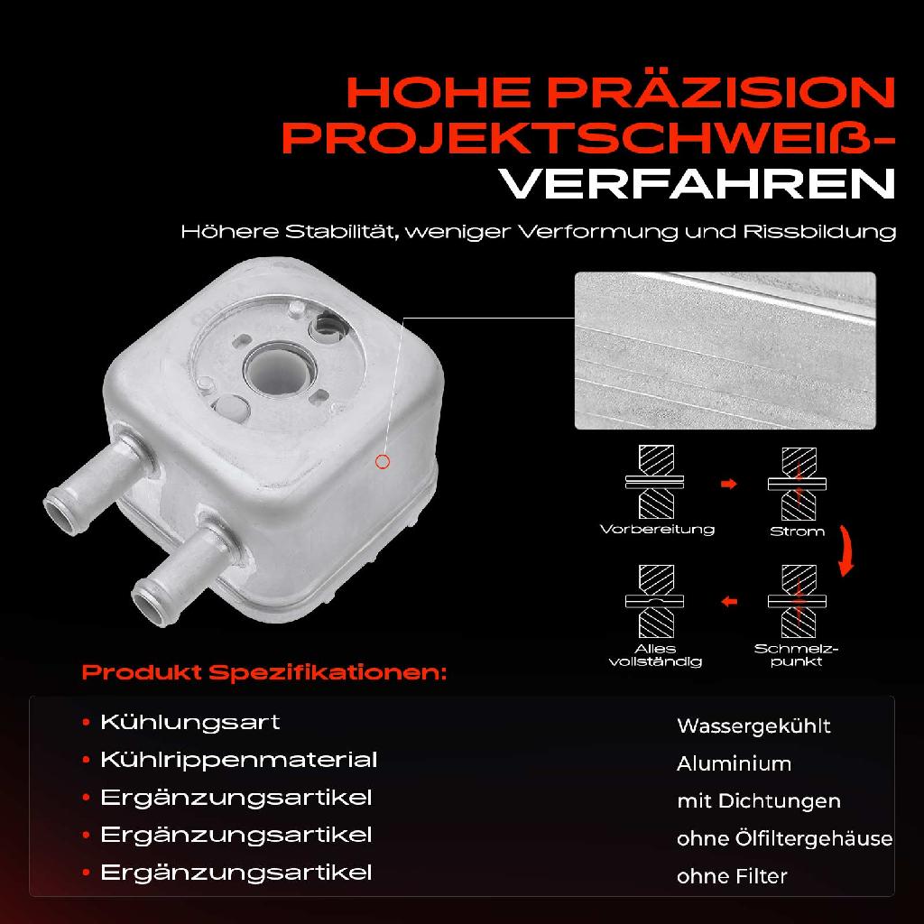 1x Ölkühler Motoröl für VW Golf Passat Bora Audi A3 A4 A6 A8 Skoda Superb 1991-2015