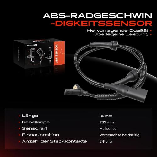 Frankberg 1x ABS Sensor Vorderachse beidseitig für Ford Fusion JU 1.2L 1.4L 1.6L 2002-2012 Bild Frankberg 1x ABS Sensor Vorderachse beidseitig für Ford Fusion JU 1.2L 1.4L 1.6L 2002-2012
