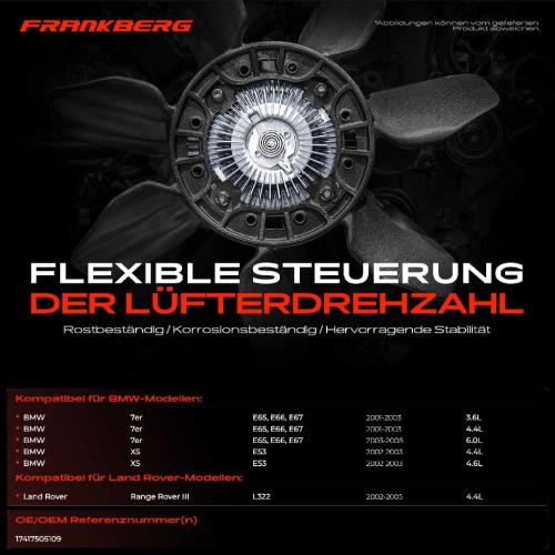 1x Lüfterkupplung Kühlerlüfte für BMW 7er E65 E66 E67 X5 E53 Land Rover LM 3.6L 4.4L 6.0L Bild 1x Lüfterkupplung Kühlerlüfte für BMW 7er E65 E66 E67 X5 E53 Land Rover LM 3.6L 4.4L 6.0L
