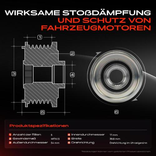 1x Generatorfreilauf Lichtmaschine für Alfa Romeo Opel Combo Fiat 500 Jeep Lancia Bild 1x Generatorfreilauf Lichtmaschine für Alfa Romeo Opel Combo Fiat 500 Jeep Lancia