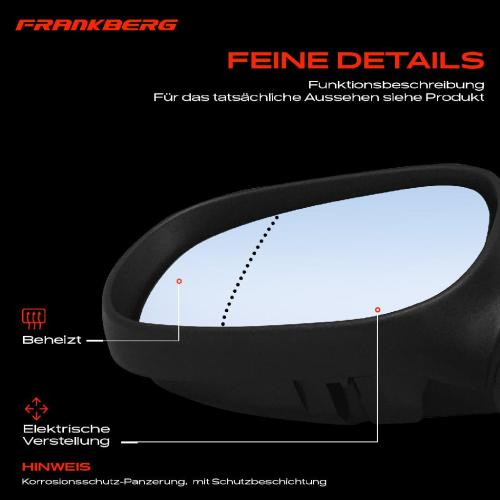 Frankberg 1x Außenspiegel Links für Renault CabrioletBA0/1 EA0/1 DA0/1 KA0/1 LA0/1 1995-2008 Bild Frankberg 1x Außenspiegel Links für Renault CabrioletBA0/1 EA0/1 DA0/1 KA0/1 LA0/1 1995-2008