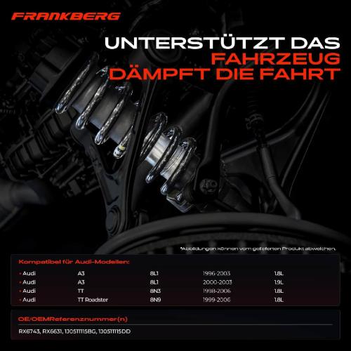 Frankberg 2x Fahrwerksfeder Hinterachse für Audi A3 8L1 TT 8N3 TT Roadster 8N9 1.8L 1.9L 1996-2006 Bild Frankberg 2x Fahrwerksfeder Hinterachse für Audi A3 8L1 TT 8N3 TT Roadster 8N9 1.8L 1.9L 1996-2006