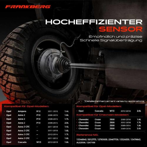 Frankberg 1x ABS Sensor Hinterachse beidseitig für Chevrolet Cruze Schrägheck Opel Ampera Astra H Caravan Kasten/Kombi Bild Frankberg 1x ABS Sensor Hinterachse beidseitig für Chevrolet Cruze Schrägheck Opel Ampera Astra H Caravan Kasten/Kombi