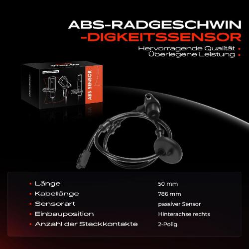 1x ABS Sensor Hinterachse rechts für Mercedes-Benz VF210 W124 W210 S124 S210 2.5L 2.9L 2.8L 1993-2003 Bild 1x ABS Sensor Hinterachse rechts für Mercedes-Benz VF210 W124 W210 S124 S210 2.5L 2.9L 2.8L 1993-2003