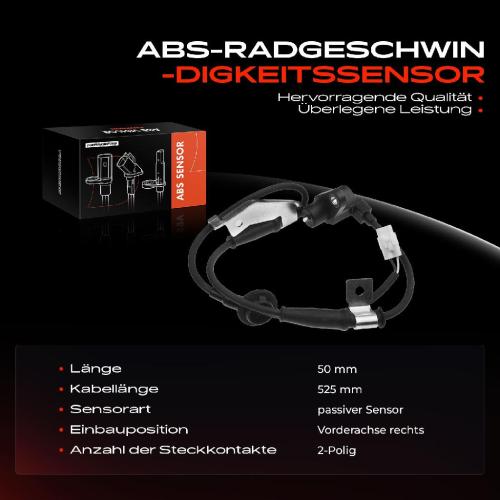 Frankberg 1x ABS Sensor Vorderachse rechts für Subaru Justy II III Suzuki Ignis I Wagon R Schrägheck R Bild Frankberg 1x ABS Sensor Vorderachse rechts für Subaru Justy II III Suzuki Ignis I Wagon R Schrägheck R